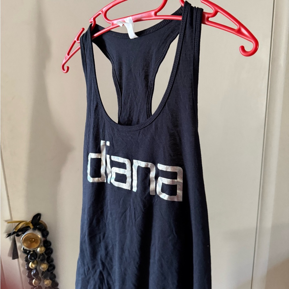 Black Tank Top with Silver Logo